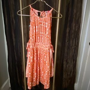 Free People midsummer day tunic Orange and White top cute !